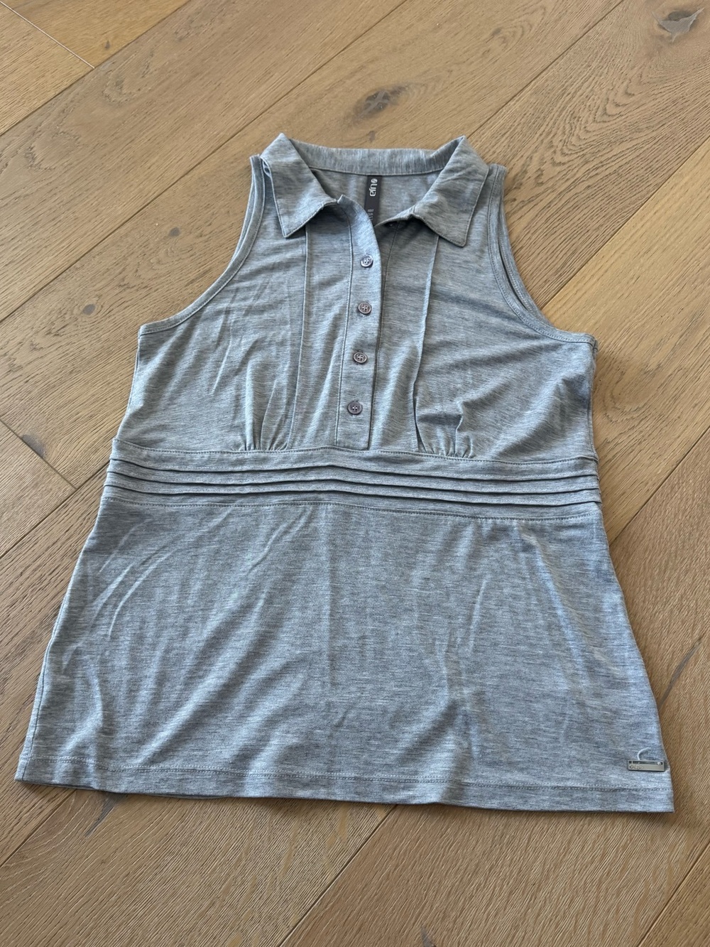 Lija Golf Tennis Sleeveless Grey Polo Tank Top Size Medium
